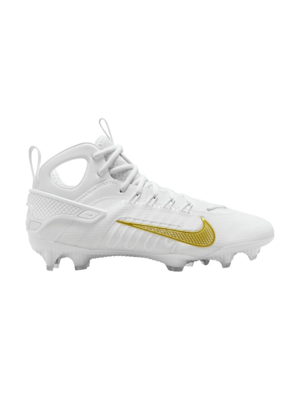 Nike Huarache 9 Elite LAX – Men`s Football Cleats White Gold FD0088-100 NEW
